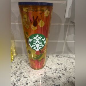 Starbucks Orange Floral Tumbler